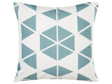 Outdoor Garden Pillow White and Blue Polyester Square 45 x 45 cm Triangle Geometric Pattern  Beliani