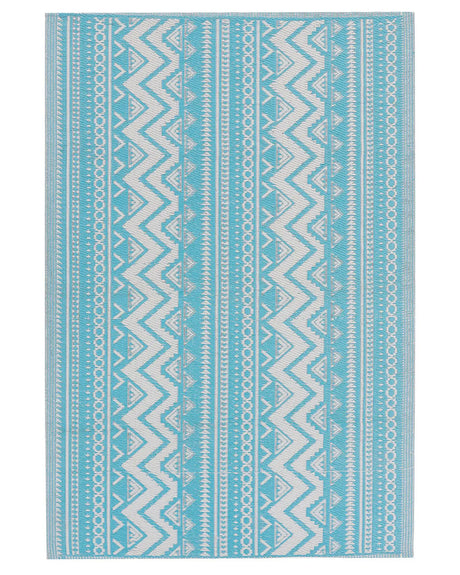 Outdoor Rug Mat Turquoise Synthetic 120 x 180 cm Eco Friendly Scandinavian Modern Minimalist Beliani