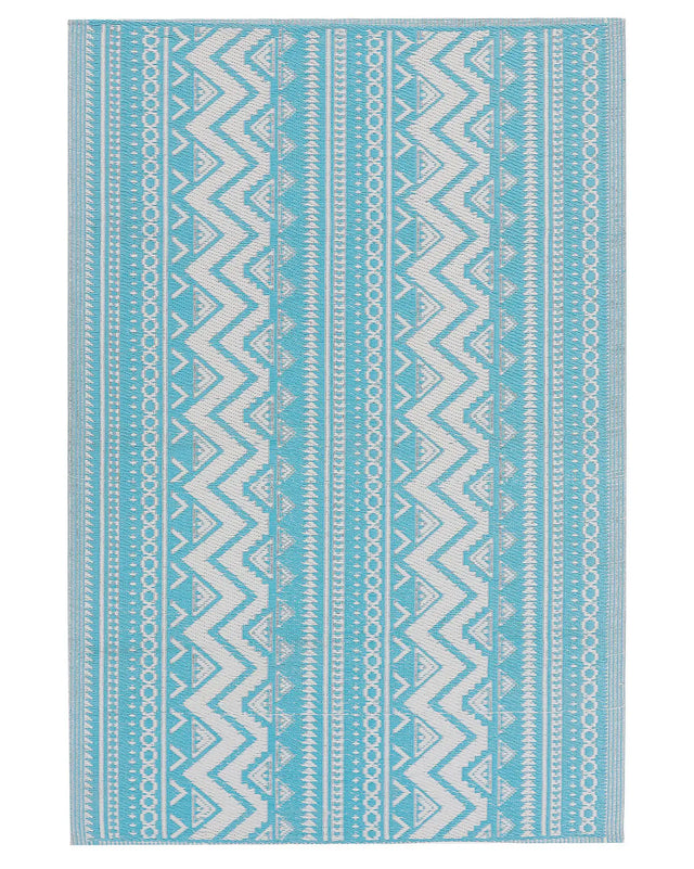 Outdoor Rug Mat Turquoise Synthetic 120 x 180 cm Eco Friendly Scandinavian Modern Minimalist Beliani