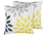 Set of 2 Outdoor Garden Cushions Multicolour Polyester Floral Pattern Square 45 x 45 cm Throw Pillows Decoration Beliani