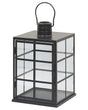Lantern Black Metal 27 cm Glass Wall with Handle Scandinavian Decor Beliani