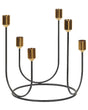 Candle Holder Black and Gold Metal 25 cm Round Shape Modern Decoration Beliani