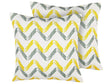 Set of 2 Garden Cushions Yellow and Grey Multicolour Polyester Chevron Pattern 45 x 45 cm Modern Outdoor Decoration Water Resistant Beliani