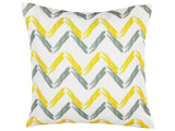 Garden Cushion Yellow and Grey Multicolour Polyester Chevron Pattern 45 x 45 cm Modern Outdoor Decoration Water Resistant Beliani