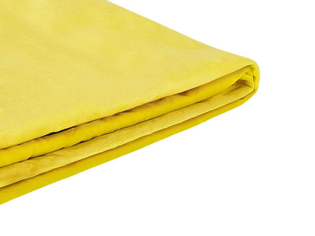 Bed Frame Cover Yellow Velvet for Bed 160 x 200 cm Removable Washable Beliani