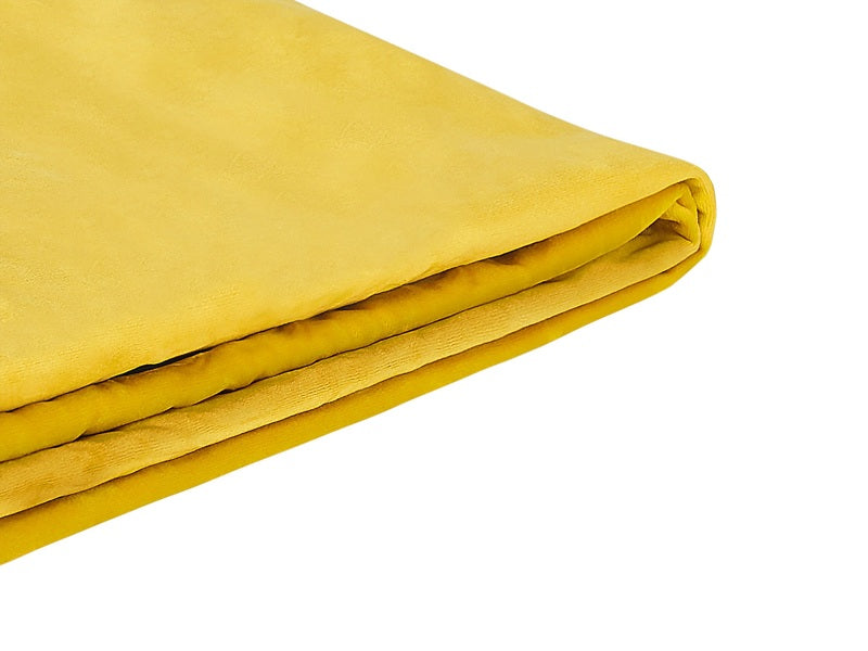 Bed Frame Cover Yellow Velvet for Bed 180 x 200 cm Removable Washable Beliani