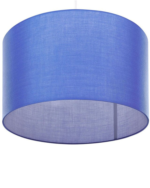 Pendant Lamp Blue Fabric Drum Shade Ceiling 1-Light  Beliani