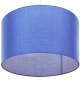 Pendant Lamp Blue Fabric Drum Shade Ceiling 1-Light  Beliani