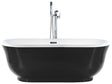 Freestanding Bath Black Sanitary Acrylic Oval Single 170 x 77 cm Modern Design Beliani