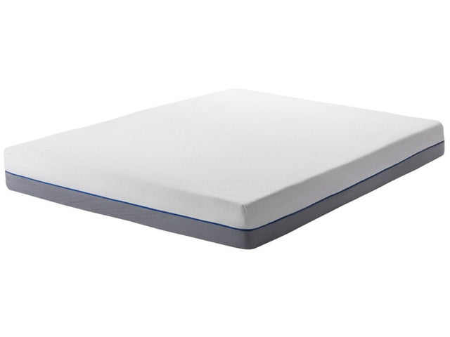 Memory Foam Firm Mattress White with Grey Fabric Super King Size 6ft Medium Firm Beliani