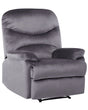 Recliner Chair Grey Velvet Upholstery Push-Back Manually Adjustable Back and Footrest Retro Design Armchair Beliani