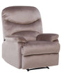 Recliner Chair Taupe Velvet Upholstery Push-Back Manually Adjustable Back and Footrest Retro Design Armchair Beliani