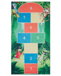 Area Rug Green Hopscotch Print 80 x 150 cm Low Pile Runner for Children Beliani
