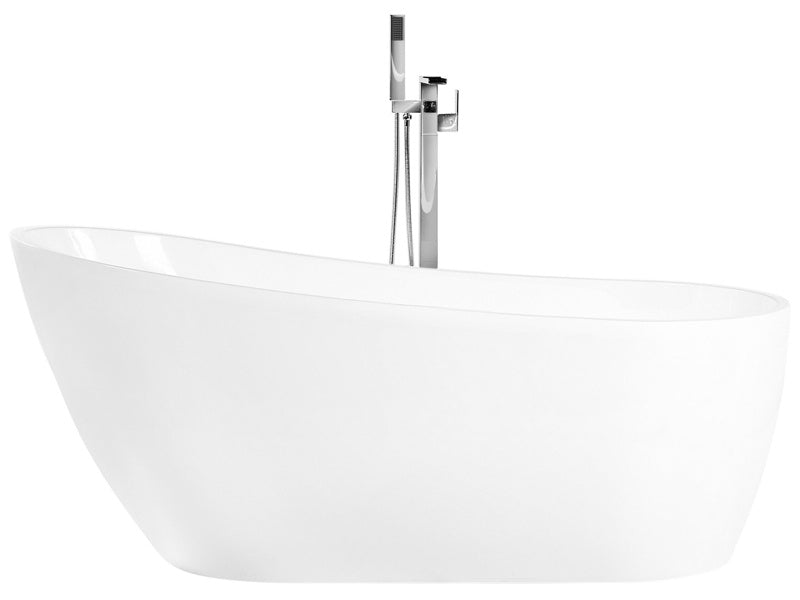 Freestanding Bath White Sanitary Acrylic 170 x 78 cm Oval  Design Beliani