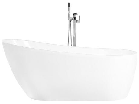 Freestanding Bath White Sanitary Acrylic 170 x 78 cm Oval  Design Beliani