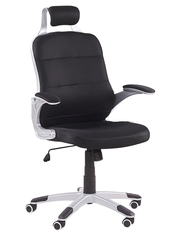 Office Executive Chair Black Mesh Swivel Gas Lift Adjustable Height with Castors Ergonomic Modern Beliani