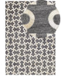 Area Rug Grey and Beige Jacquard Cowhide Leather Puzzle Geometric Pattern Retro 140 x 200 cm Beliani