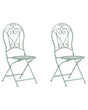 Outdoor Set of 2 Chairs Green Metal Powder Coated vintage Ornaments Beliani