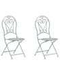 Outdoor Set of 2 Chairs Green Metal Powder Coated vintage Ornaments Beliani