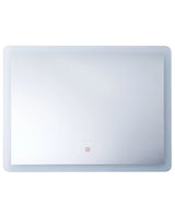 Wall Mirror Silver LED Light Rectangular 60 x 80 cm Illuminated Anti Fog System Beliani