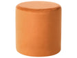 Round Velvet Orange Ottoman Pouffe Footstool  Beliani