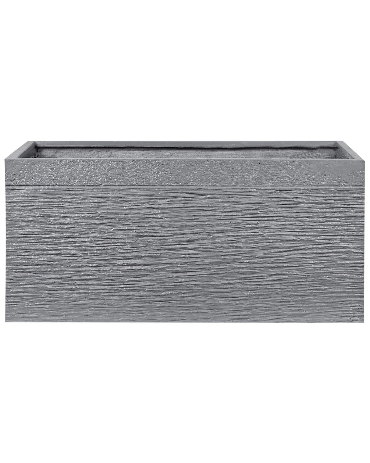 Plant Pot Grey Fibre Clay 80 x 37 x 38 cm Indoor Outdoor Rectangular Planter Beliani