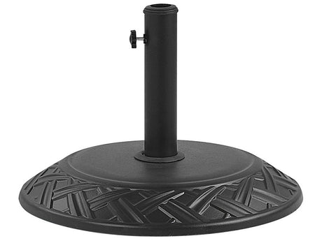 Parasol Base Black Concrete 23 kg Round Outdoor Umbrella Stand All Weather 3 Pole Adapters Beliani