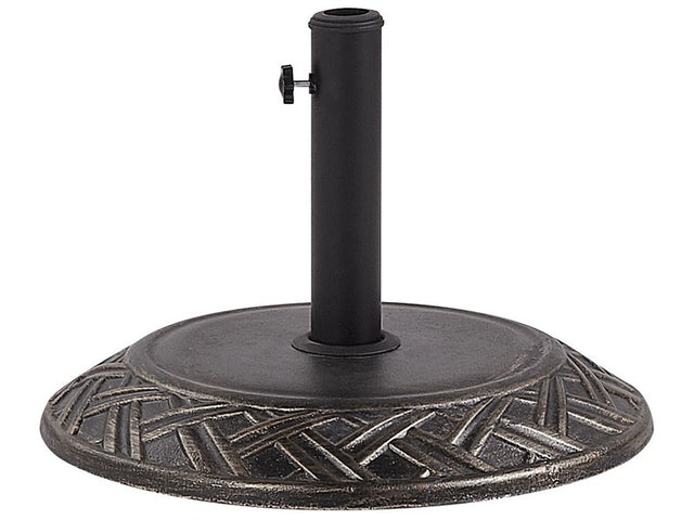 Parasol Base Brown Concrete 23 kg Round Outdoor Umbrella Stand All Weather 3 Pole Adapters Beliani