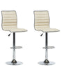 Set of 2 Bar Chairs Beige Faux Leather Seat Silver Frame Counter Height Swivel Adjustable Height Beliani