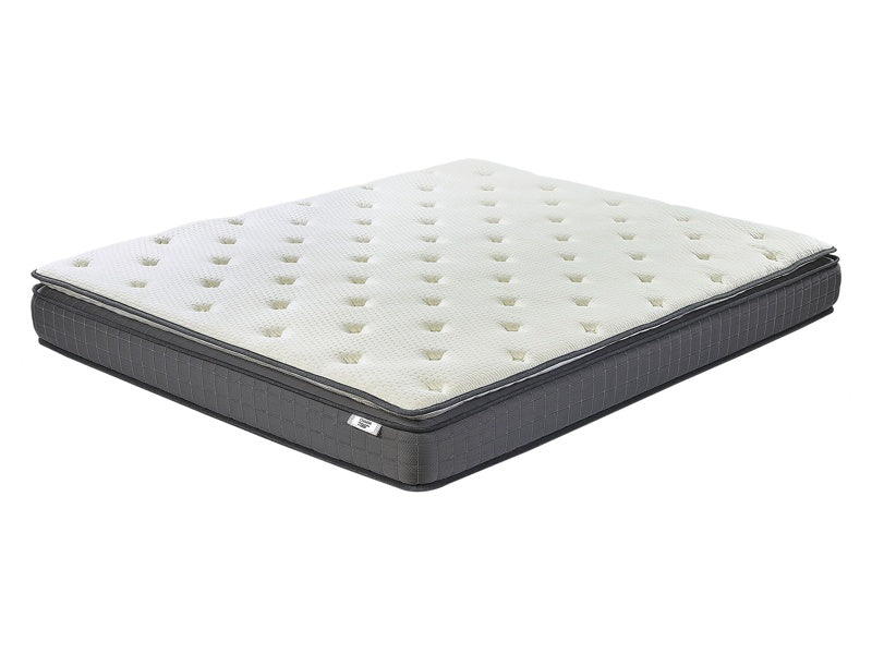 Memory Foam Mattress White EU Double Size 4ft6 140 x 200 cm Bamboo Cover Medium Firm Beliani