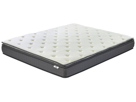 Memory Foam Mattress White EU Super King Size 6ft 180 x 200 cm Bamboo Cover Firm Beliani