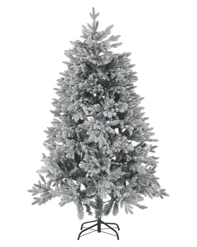 Artificial Christmas Tree White PVC Metal Base 180 cm Snowed Scandinavian Style Beliani