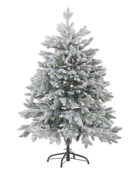 Artificial Christmas Tree White PVC Metal Base 120 cm Snowed Scandinavian Style Beliani