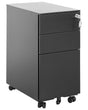 Storage Cabinet Black Metal with 3 Drawers Key Lock Castors Industrial Modern Home Office Garage Beliani