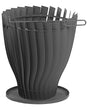 Fire Pit Heater Black Steel Vase Shaped with Poker Beliani