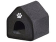 Dog House Grey Felt 40 x 40 cm Pet House with Pad Beliani