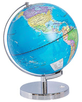 Decorative Globe Blue Silver Metal Stand Felt Pad LED Star Map 24 cm  Beliani