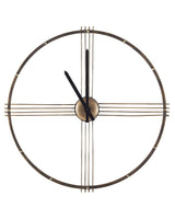 Wall Clock Gold Iron Frame Minimalist Design No Numbers Round 64 cm Beliani