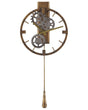 Wall Pendulum Clock Gold Iron Frame Classic Design Distressed Finish Round 30 cm Beliani