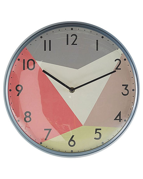 Wall Clock Multicolour Iron Open Face Retro Design Round 33 cm Beliani