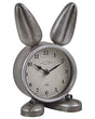 Table Clock Bunny-Shaped Metal Silver Modern Beliani