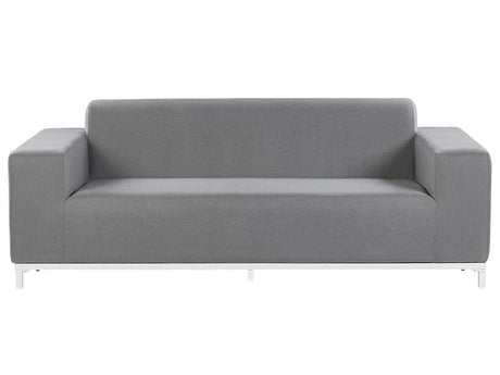 Garden Sofa Grey Fabric Upholstery White Aluminium Legs Indoor Outdoor Furniture Weather Resistant Outdoor Beliani