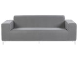 Garden Sofa Grey Fabric Upholstery White Aluminium Legs Indoor Outdoor Furniture Weather Resistant Outdoor Beliani
