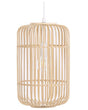 Pendant Lamp Light Wood Bamboo Oval Shade Hanging Ceiling Lamp Beliani