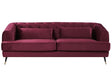 Sofa Burgundy Velvet 195 x 70 cm Chesterfield Shape with Cushions Retro Beliani