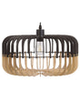 Hanging Lamp Pendant Lamp Light Wood Black Scandinavian Design Beliani
