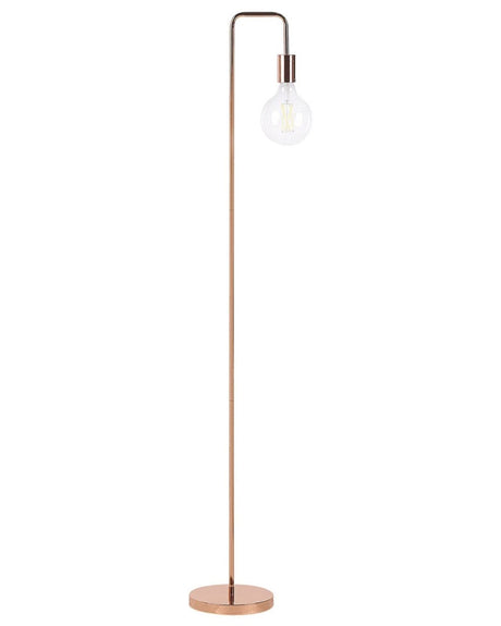 Floor Lamp Copper Metal Gloss Finish Exposed Light Bulb Industrial Beliani