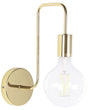 Wall Lamp Gold Metal Sconce Gloss Finish Exposed Light Bulb Glamour Beliani