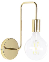 Wall Lamp Gold Metal Sconce Gloss Finish Exposed Light Bulb Glamour Beliani