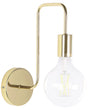 Wall Lamp Gold Metal Sconce Gloss Finish Exposed Light Bulb Glamour Beliani